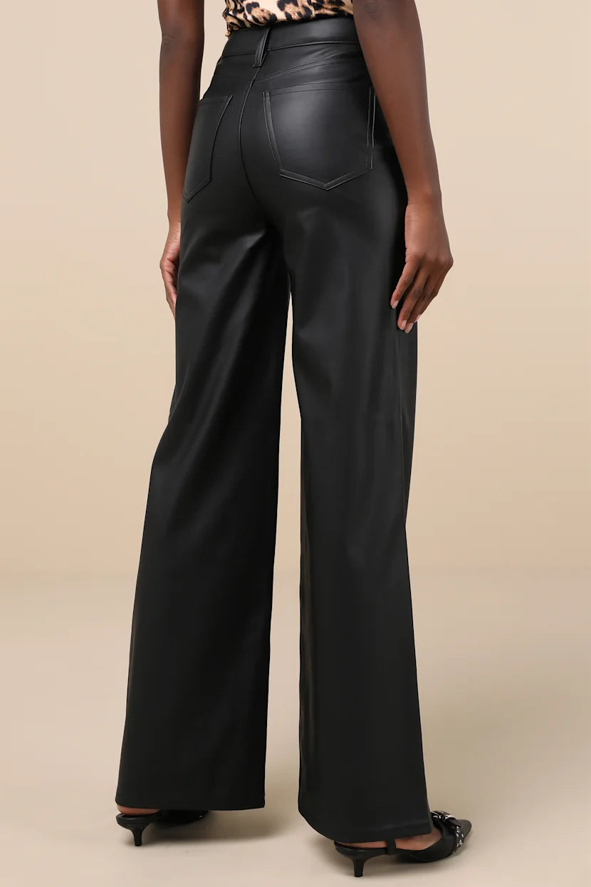 Daze Far Out Wide Leg Vegan Leather