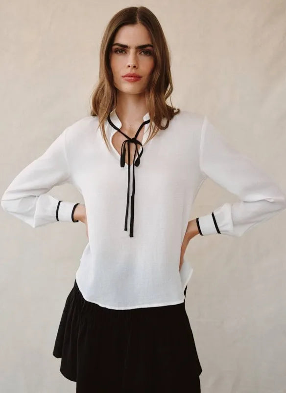 Bella Dahl Contrast Trim Long Sleeve