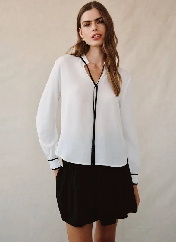 Bella Dahl Contrast Trim Long Sleeve