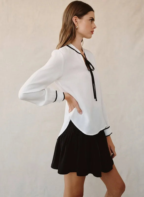 Bella Dahl Contrast Trim Long Sleeve