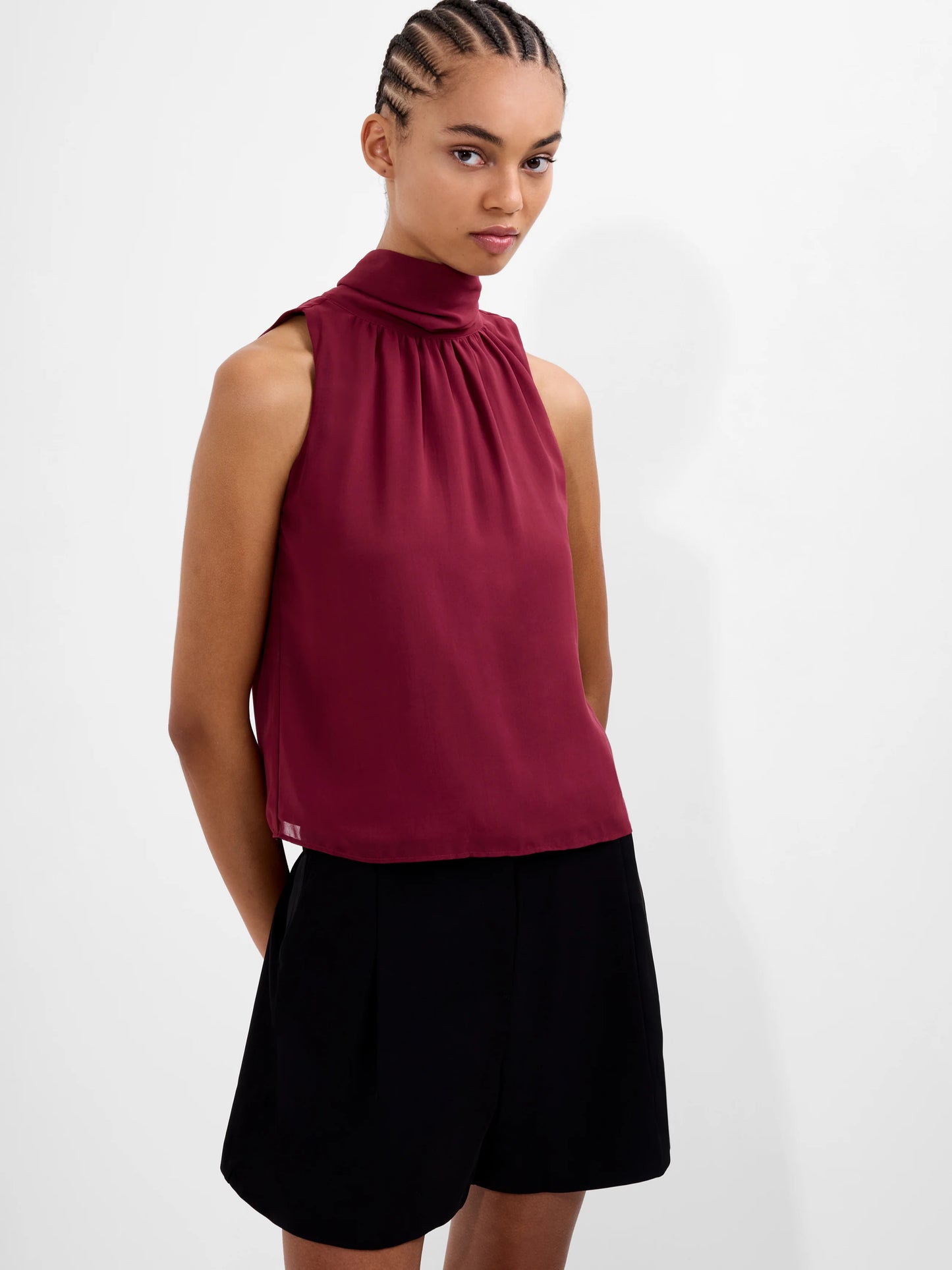 French Connection Marina Chiffon Sleeveless Blouse