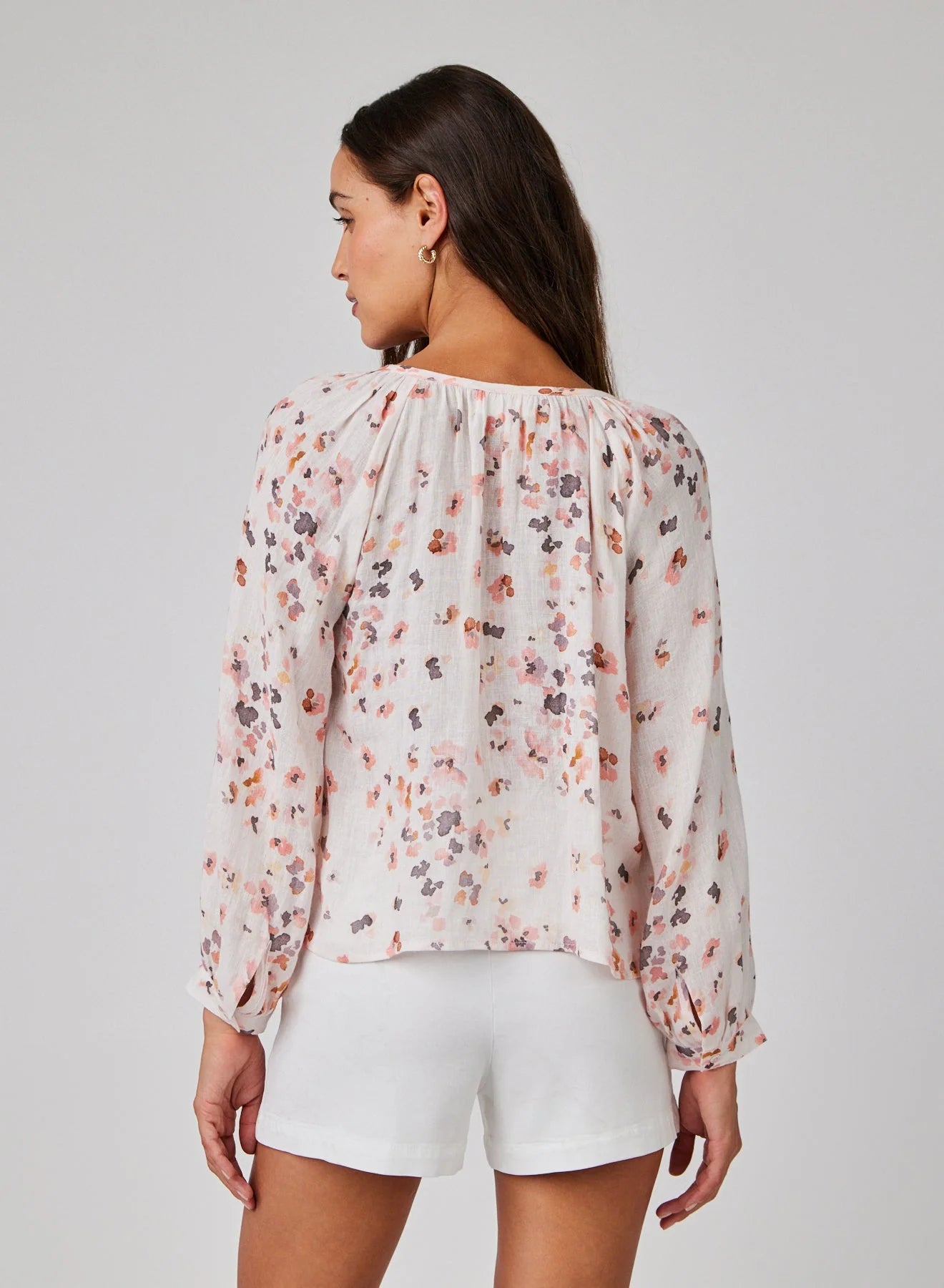 Bella Dahl Shirred Raglan Tie Front Blouse