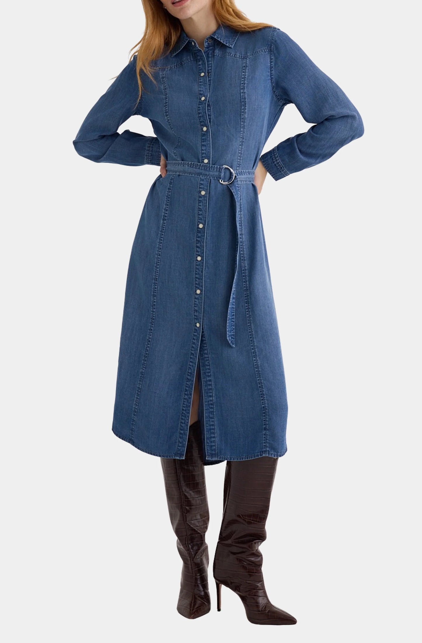 BellaDahl Western Yoke Midi Dress
