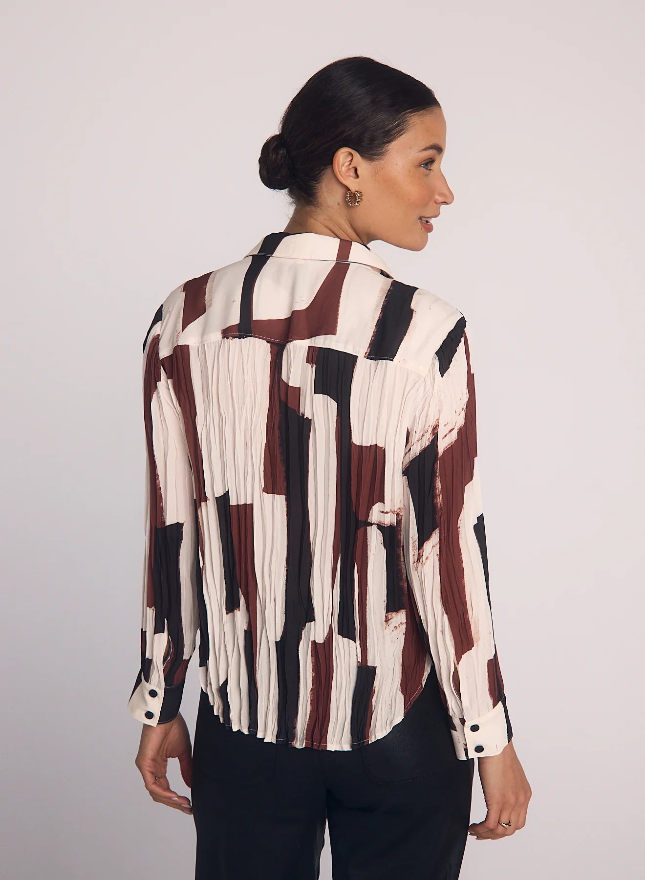 BellaDahl Pleated Button Down Blouse