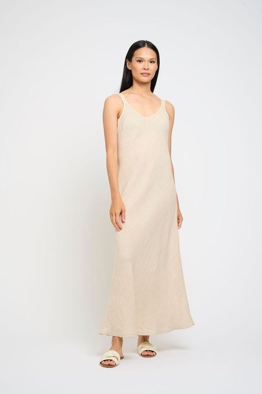 Pistache Sleeveless Linen Dress