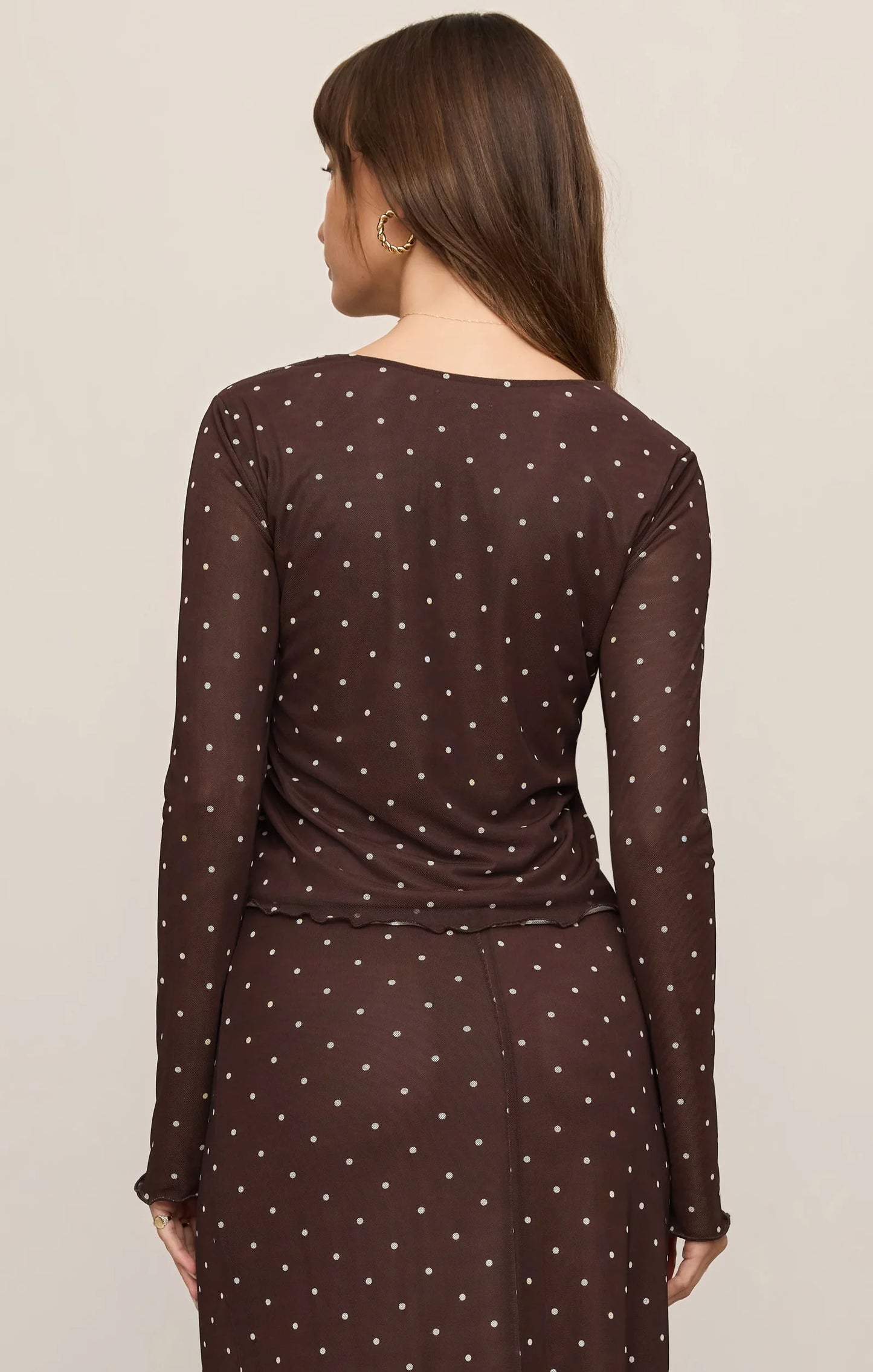 Z Supply Amara Polka Dot Mesh Top