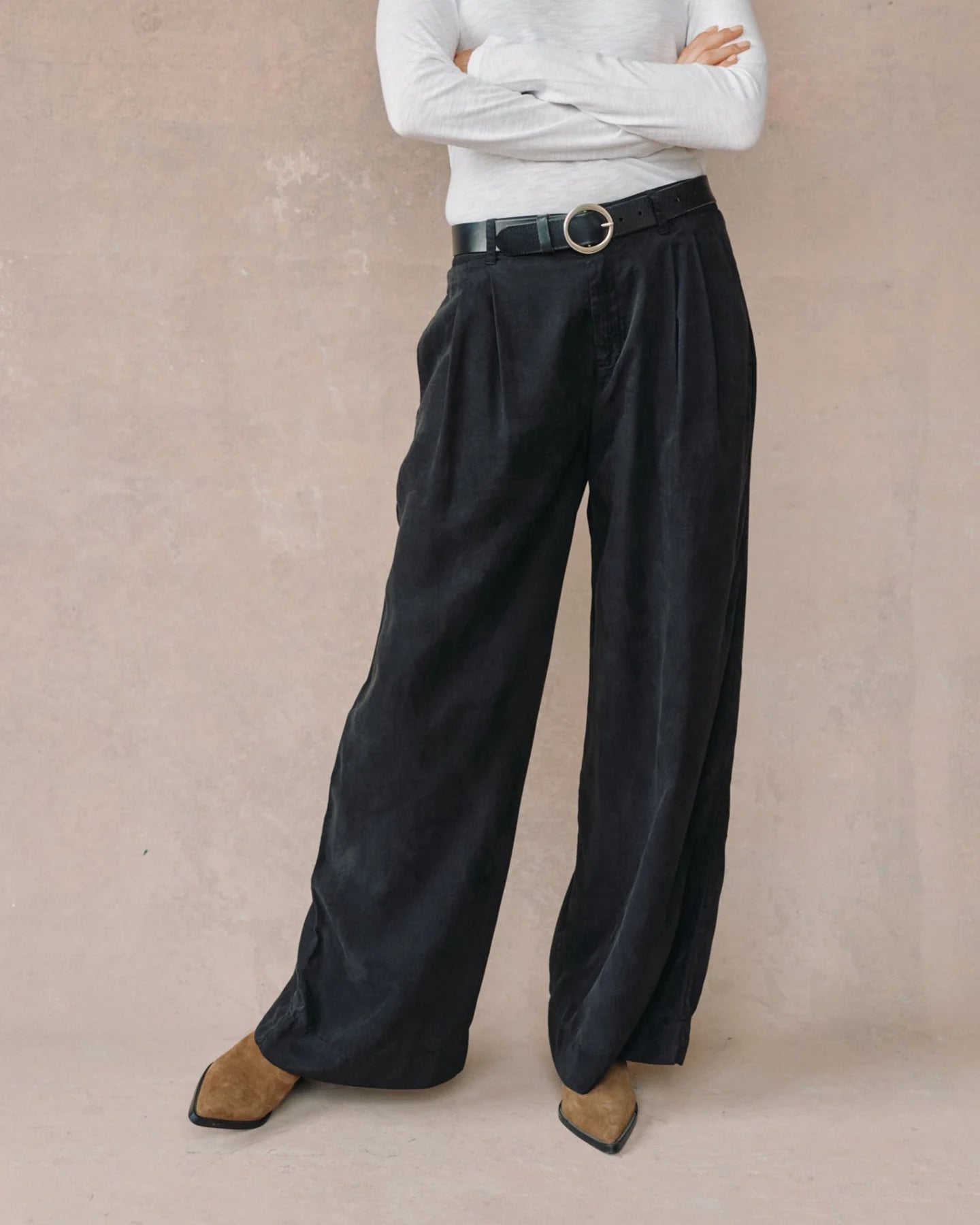 Bella Dahl Double Pleated Wide Leg Pant