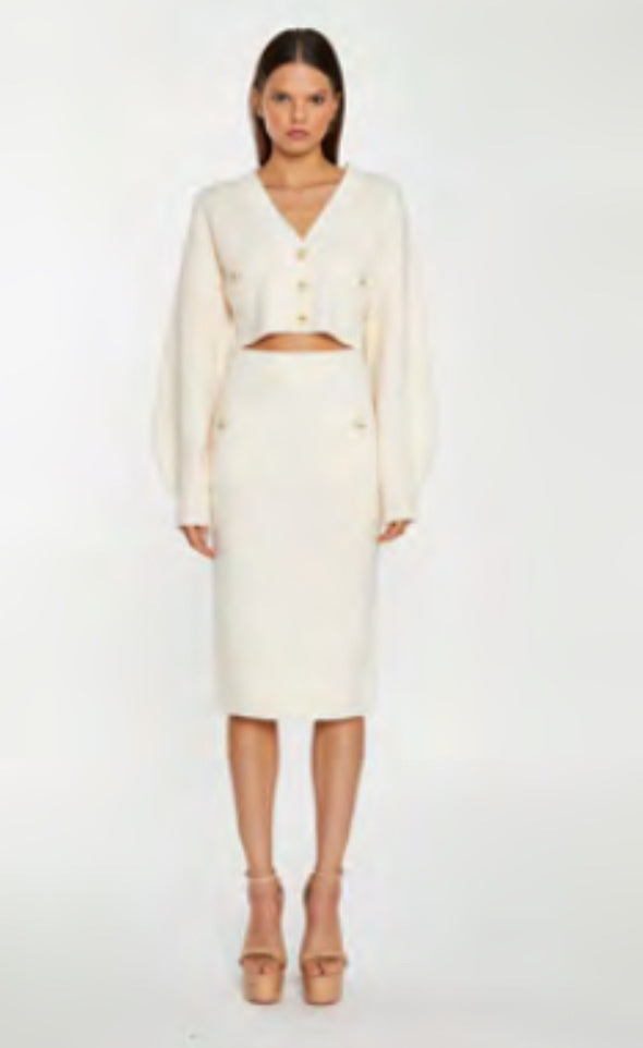 Glamorous Crop Cardigan & Skirt set