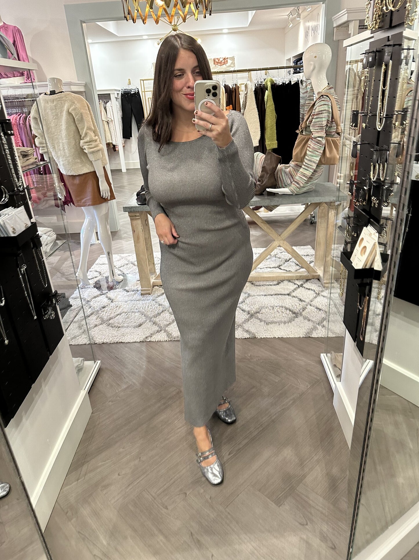 Frnch Brooke Long knit LS dress
