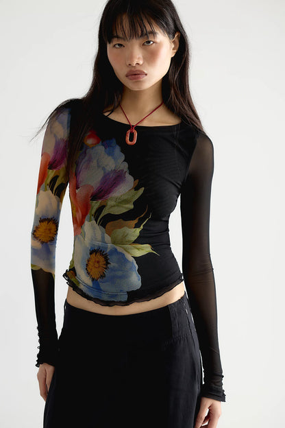 Free People Lily Printed Longsleeve