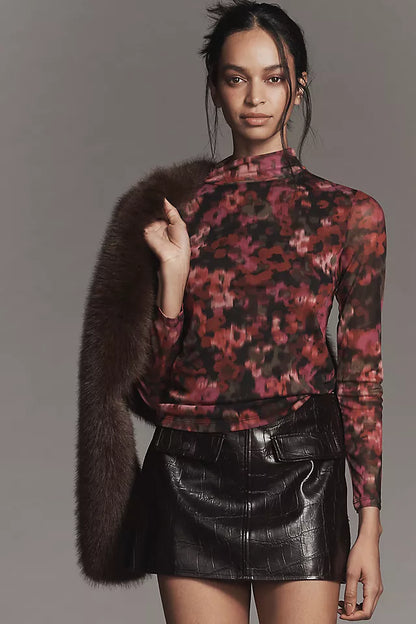 Sanctuary L/S Mesh Mock Top