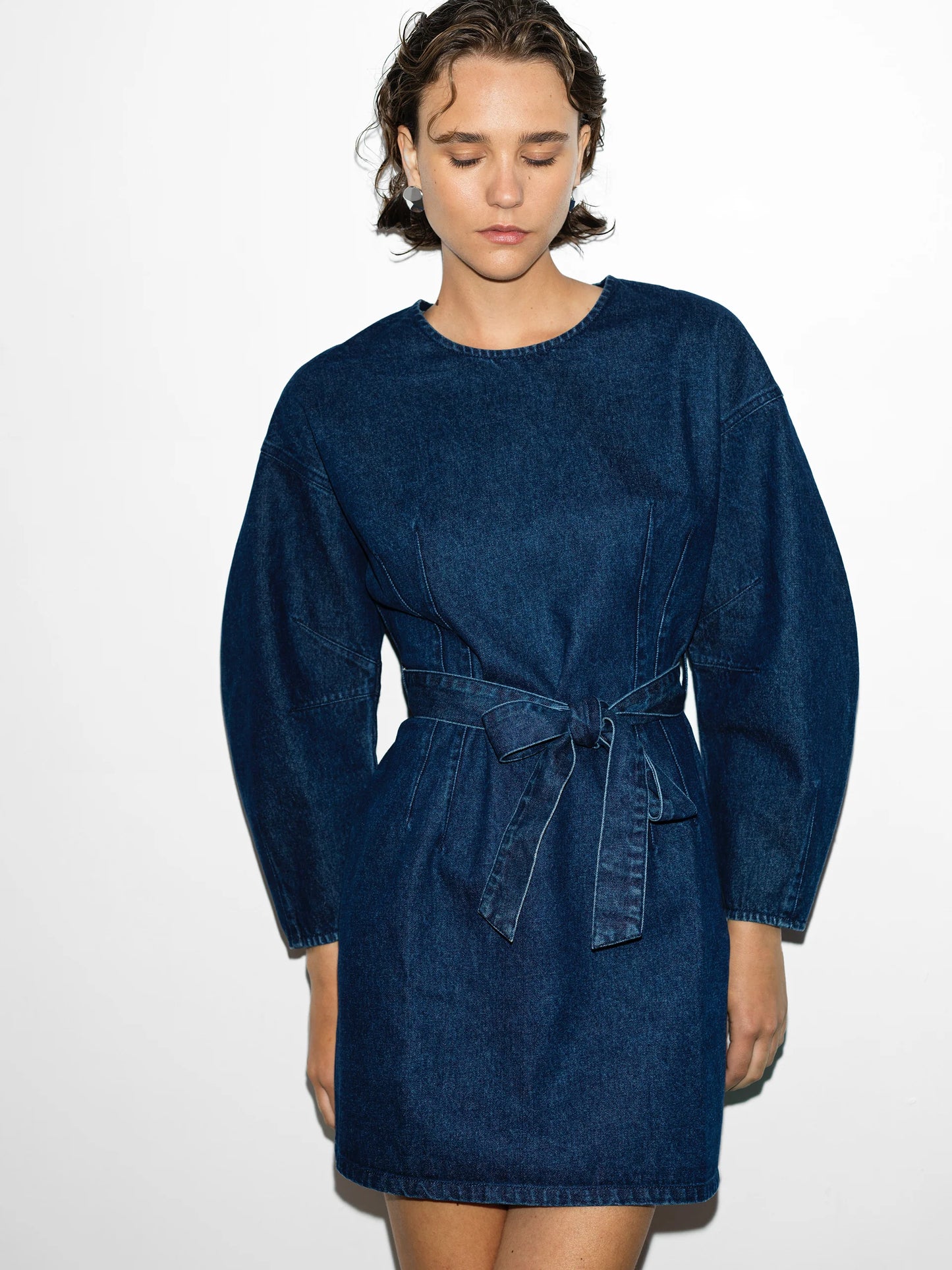 French Connection Leighton Denim Banana Sleeve Dress