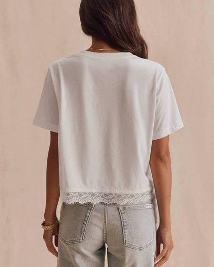 Splendid Lainey Lace Trim Tee