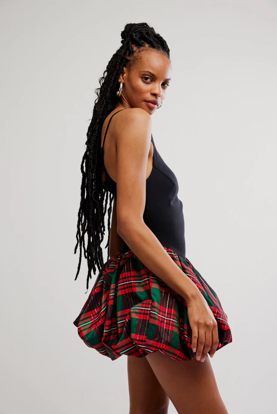 Free People Tinsel Kiss Plaid Mini Dress