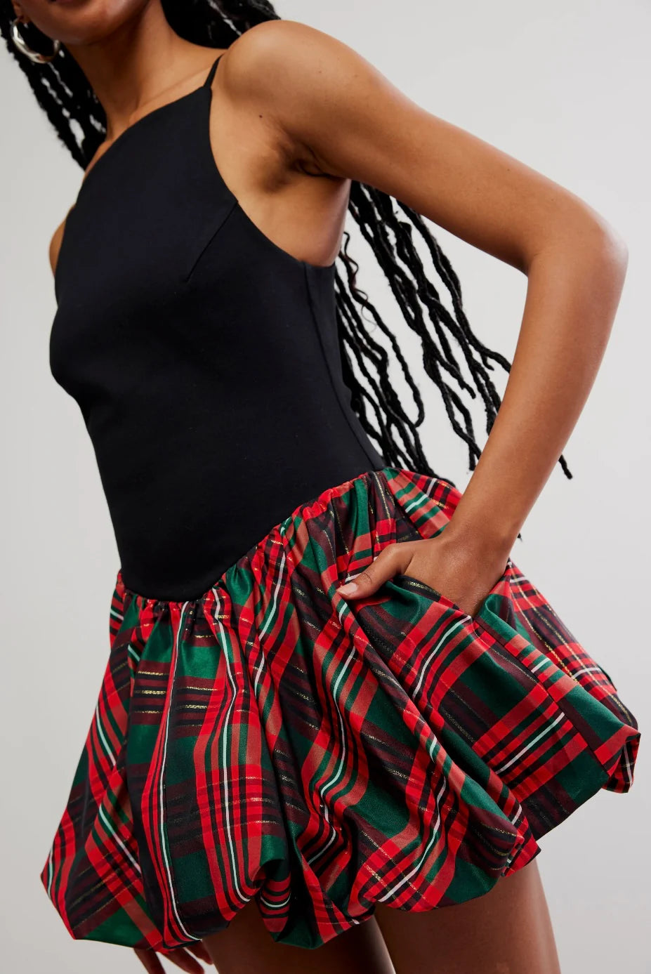 Free People Tinsel Kiss Plaid Mini Dress