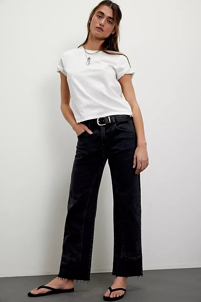 Free People Risk Taker Mid Rise Denim