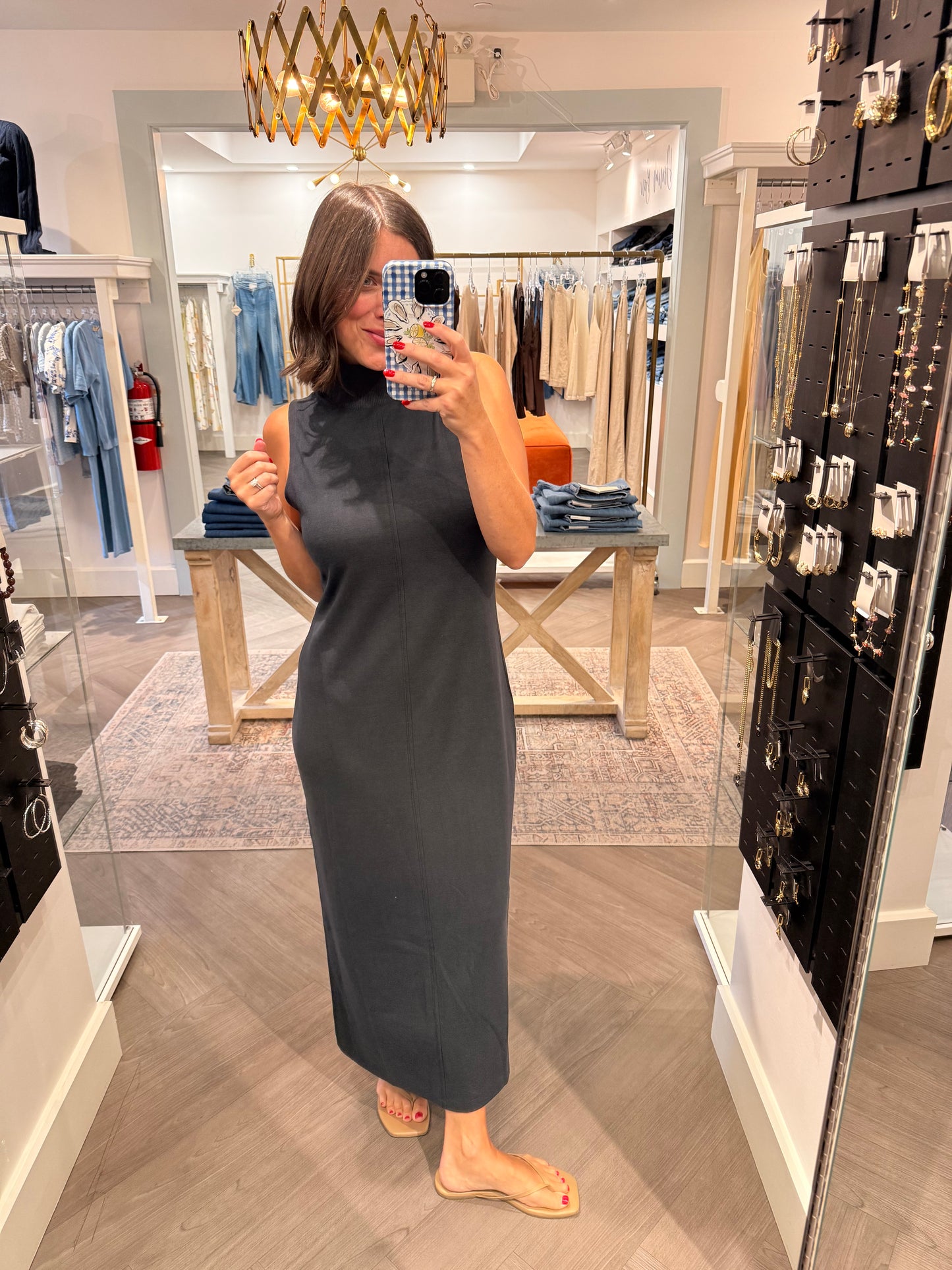 Splendid Winslow mock neck Midi Dress