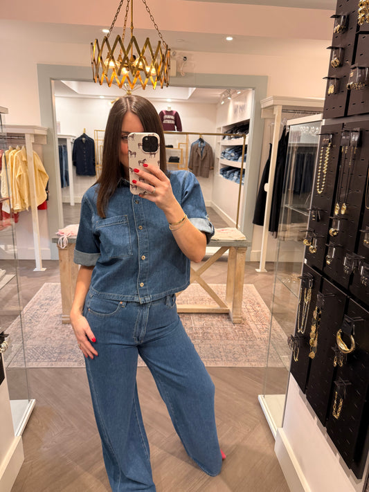 DL 1961 Montauk Cuffed Sleeve Denim Shirt