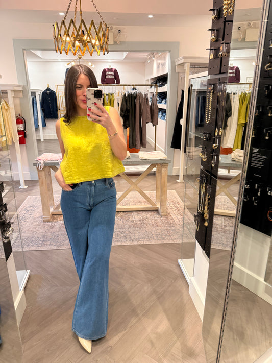 Velvet Maxine Woven Linen Top