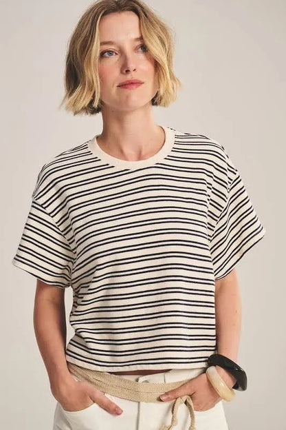 Velvet Vintage Stripe Terry Top