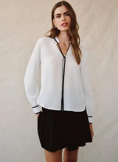 Bella Dahl Contrast Trim Long Sleeve