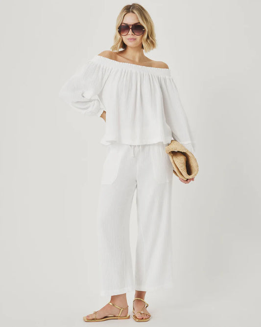 Splendid Ava Gauze Off the Shoulder Top