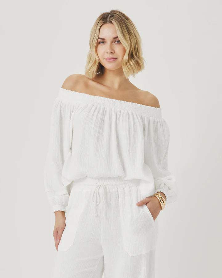 Splendid Ava Gauze Off the Shoulder Top