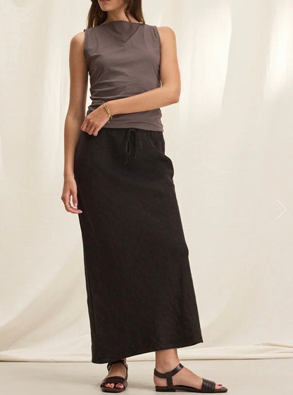 Velvet Heavy Linen Maxi Skirt