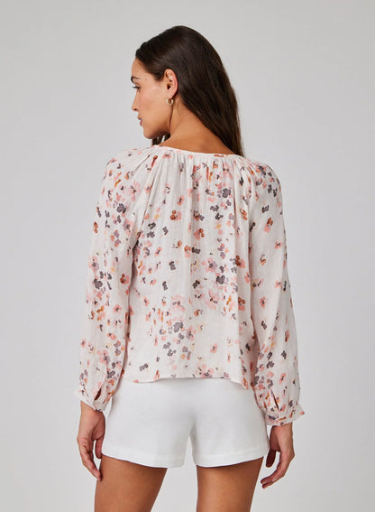 Bella Dahl Shirred Raglan Tie Front Blouse