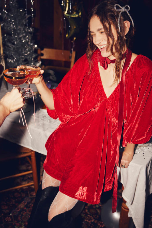 Free People Portia Velvet Mini Dress