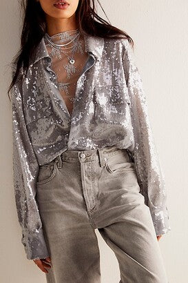 Free People Disco Margarita Button Down