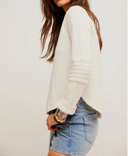 Free People Swinging Cable Cuff Sweater