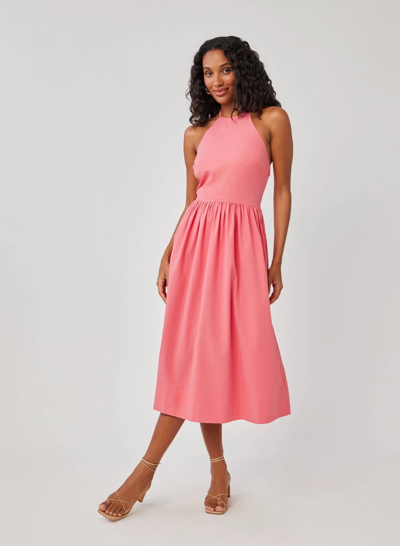 Bella Dahl Fitted Midi Halter Dress