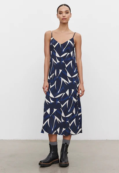 Velvet Perry Printed Royal Crepe Dress