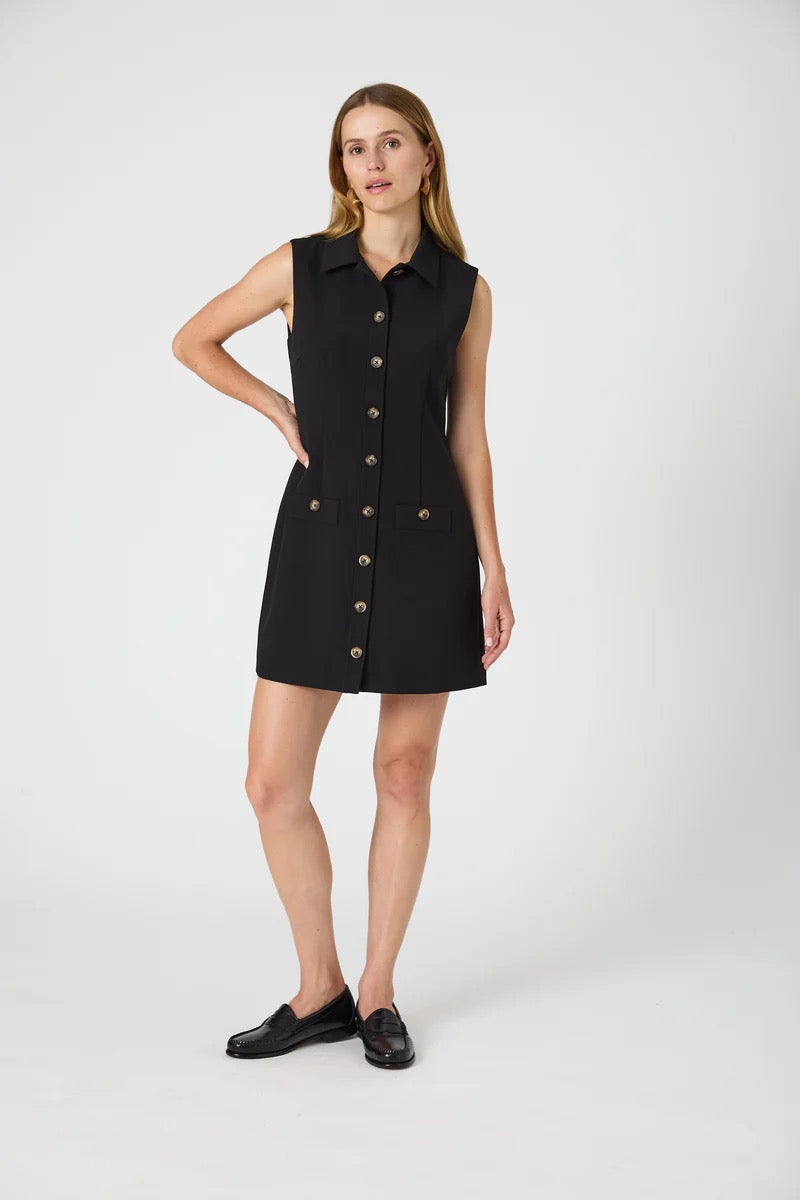 French Connection Azra Twill Sleeveless Button Dress