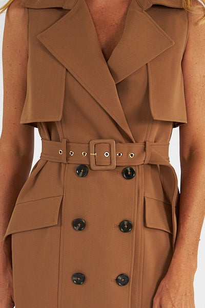 French Connection Azra Twill Sleeveless Trench Coat