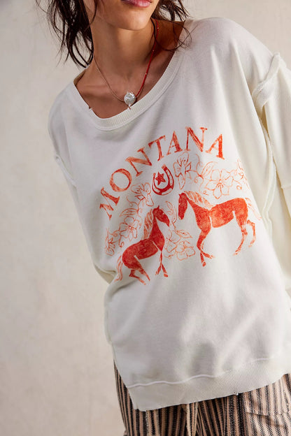 Free People Graphic Camden Montana Sweatshirt