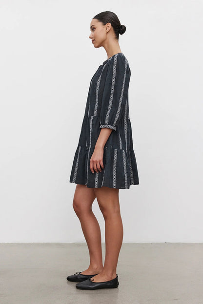 Velvet Kaitlyn Heather Jacquard Stripe Dress