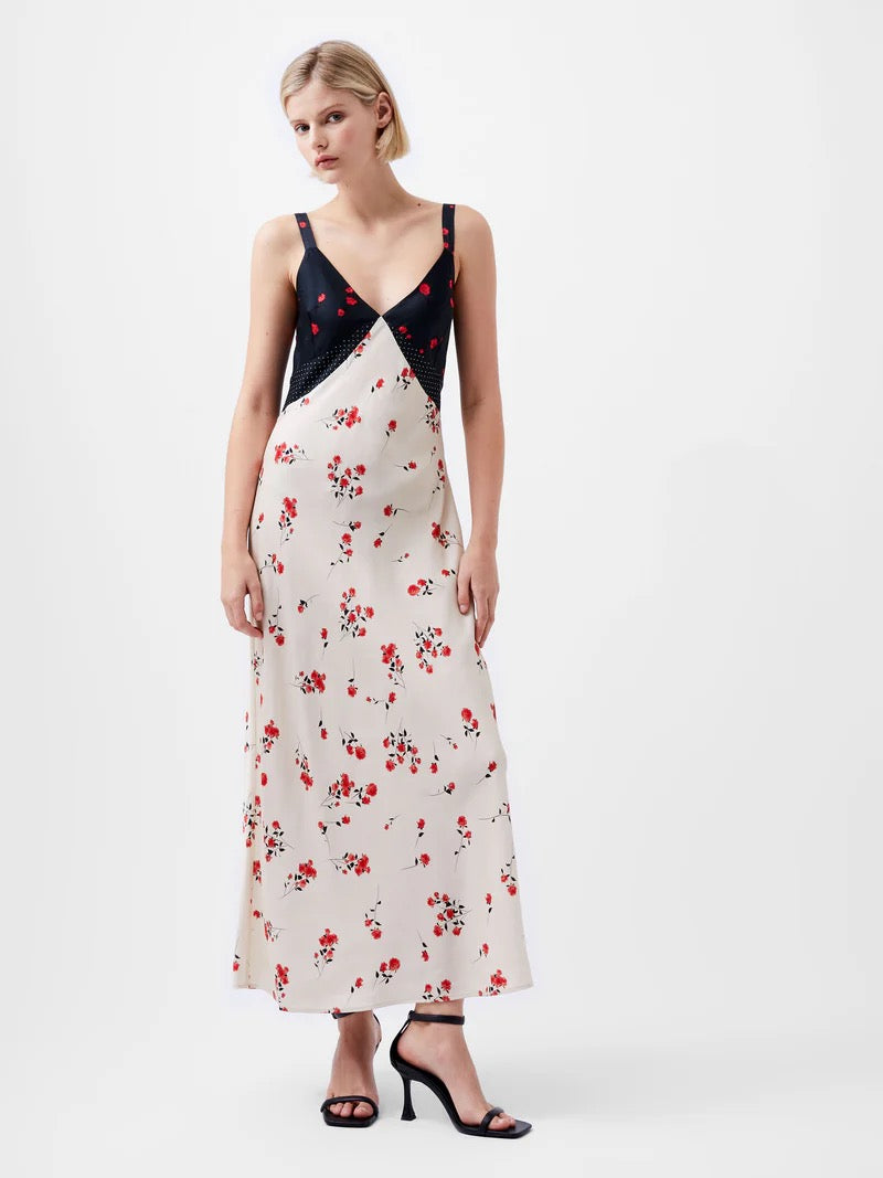 French Connection Floramour Ennis Satin Slip Dress