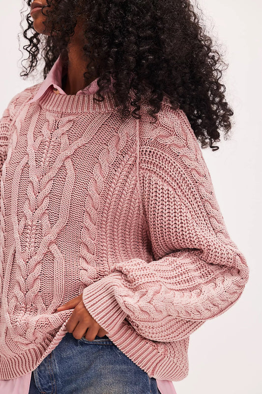 Free People Frankie Cable Knit Sweater