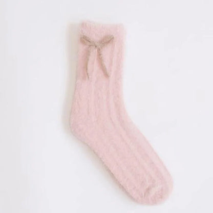 Lyla & Lux Plush Bow Detailed Socks