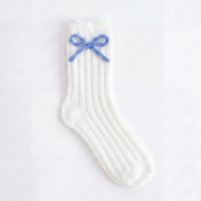 Lyla & Lux Plush Bow Detailed Socks