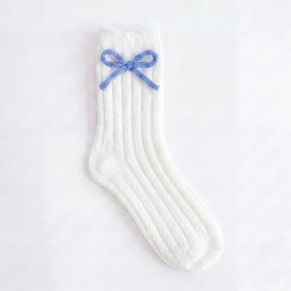 Lyla & Lux Plush Bow Detailed Socks
