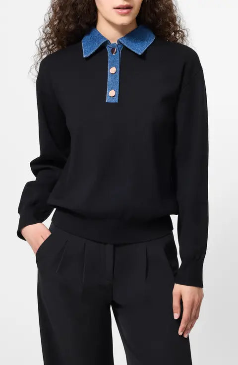 French Connection Denim Collared Sweater