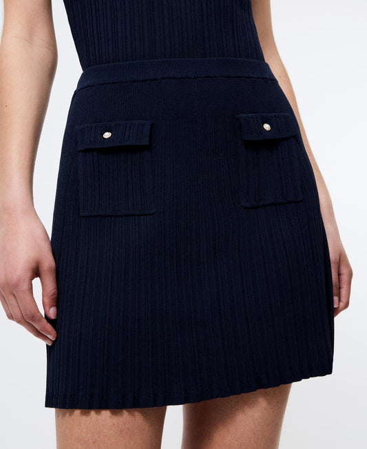 French Connection Crinkle Knit 2 Pocket Mini Skirt