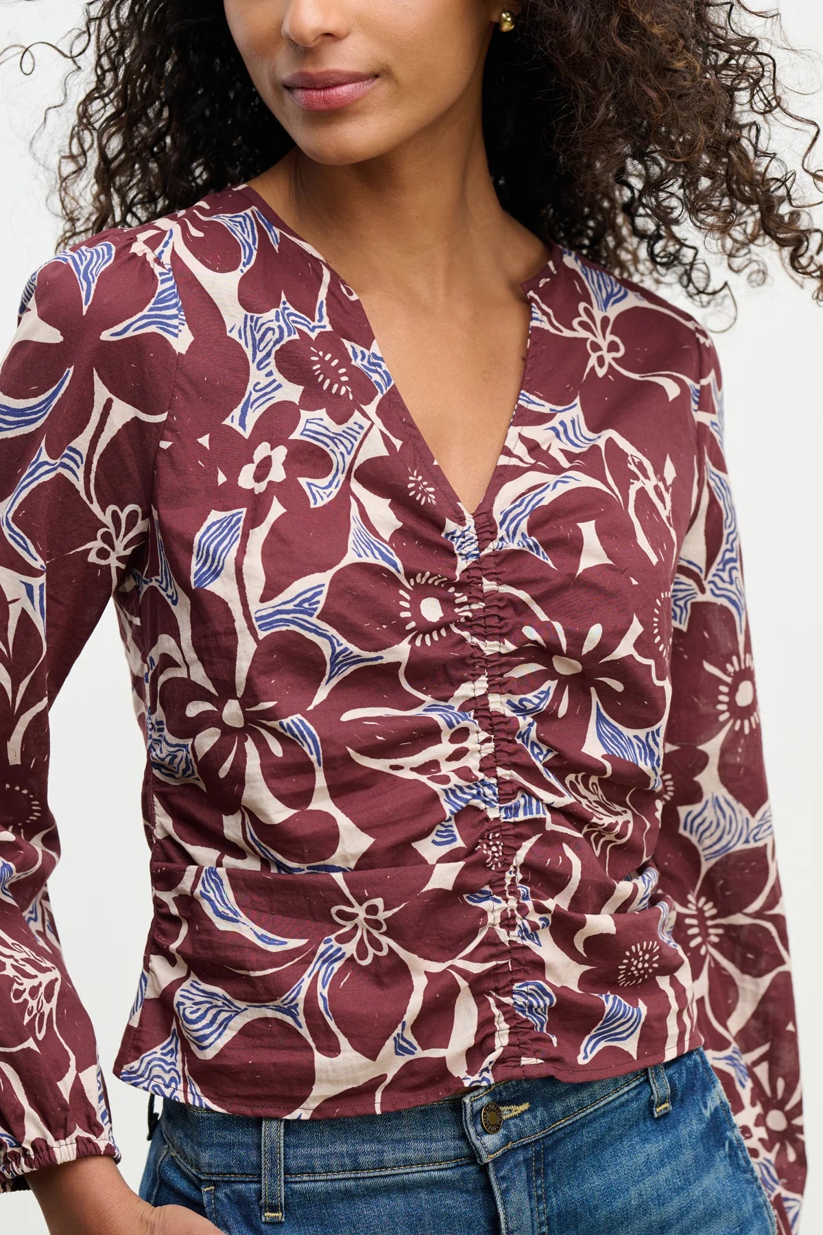 Velvet Sydney Printed Cambric Top