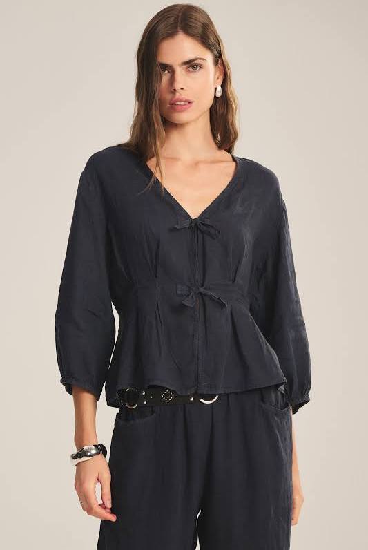 Velvet Martha Woven Linen Top