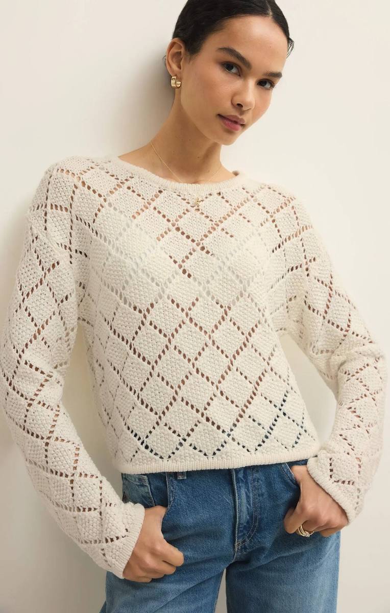 Z Supply Hullen Crochet Sweater
